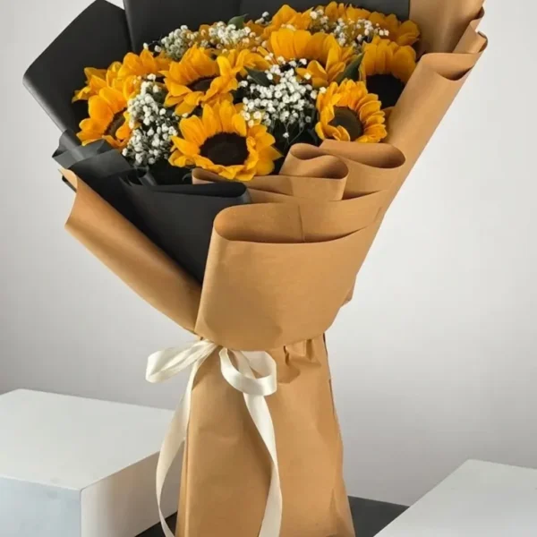 Sunflower Bouquet & Cake Surprise